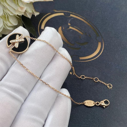 [Rani Jewelry]JEUX DE BRACELET ONYX PINK GOLD DIAMOND