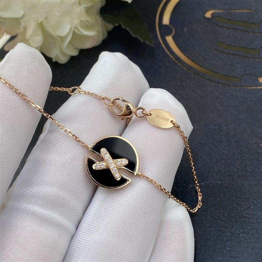 [Rani Jewelry]JEUX DE BRACELET ONYX PINK GOLD DIAMOND