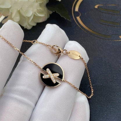 [Rani Jewelry]JEUX DE BRACELET ONYX PINK GOLD DIAMOND