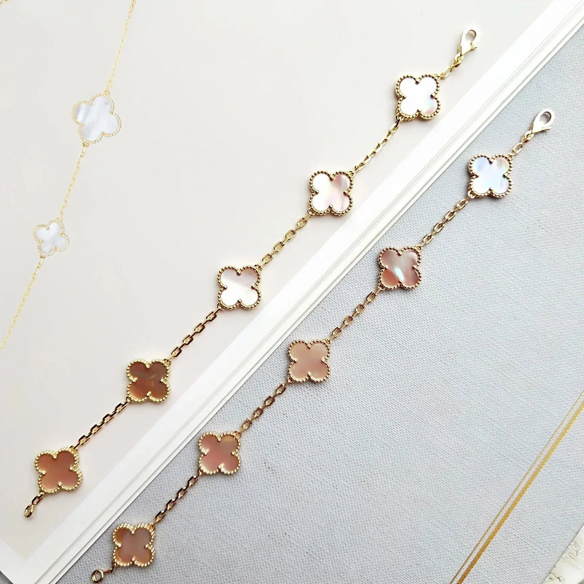 [Rani Jewelry] CLOVER 5 MOTIFS  PINK MOP BRACELET COLLECTION