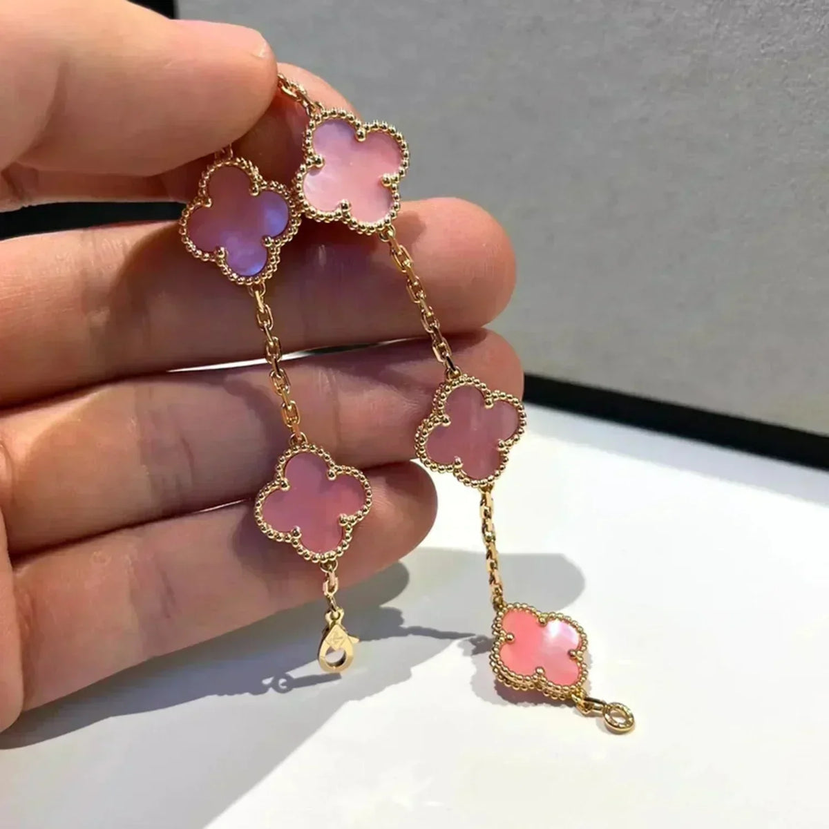 [Rani Jewelry] CLOVER 5 MOTIFS  PINK MOP BRACELET COLLECTION