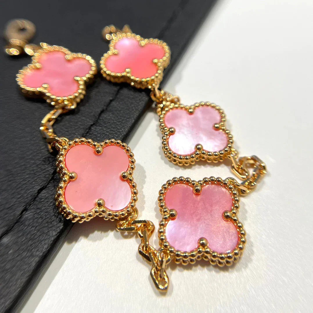 [Rani Jewelry] CLOVER 5 MOTIFS  PINK MOP BRACELET COLLECTION