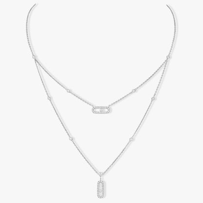 [Rani Jewelry]MOVE 2 ROW DIAMOND NECKLACE