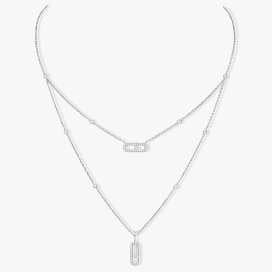 [Rani Jewelry]MOVE 2 ROW DIAMOND NECKLACE