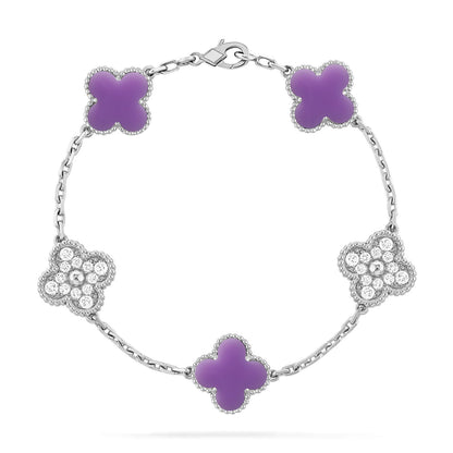 [Rani Jewelry]CLOVER 5 MOTIF LIGHT PURPLE BRACELET COLLECTION