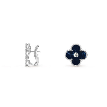 [Rani Jewelry]CLOVER SILVER 15MM MOP DIAMOND EARRINGS COLLECTION