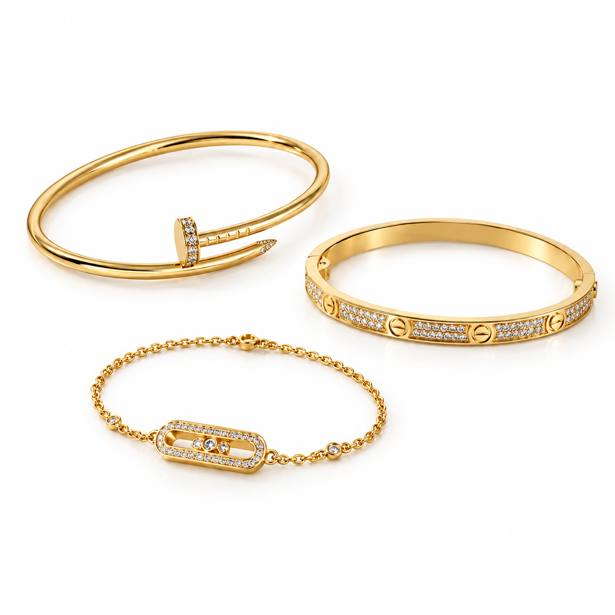 [Rani Jewelry] LOVE & JUSTE Baby Move Diamond Bracelet Stack Set