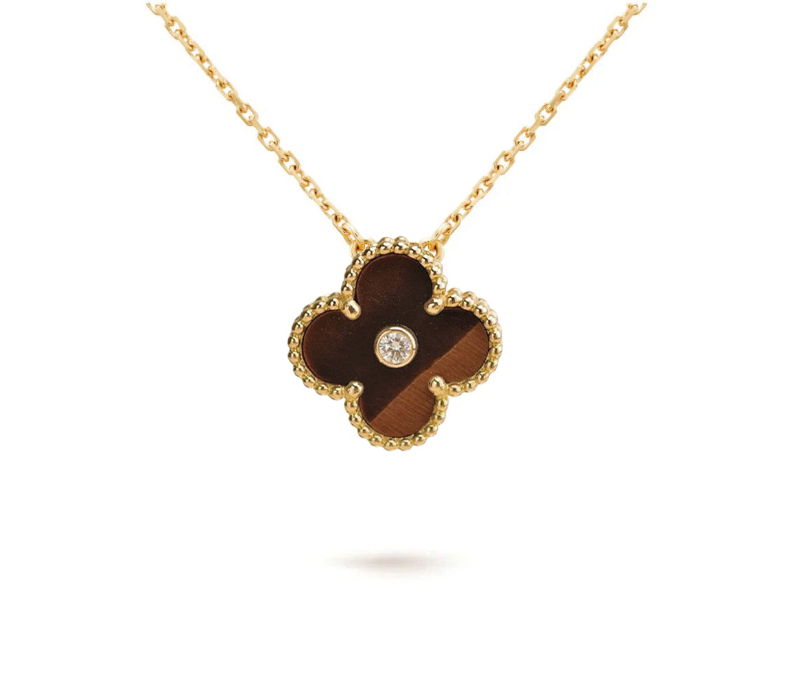 [Rani Jewelry]CLOVER 15MM DIAMOND SINGLE FLOWER NECKLACE COLLECTION