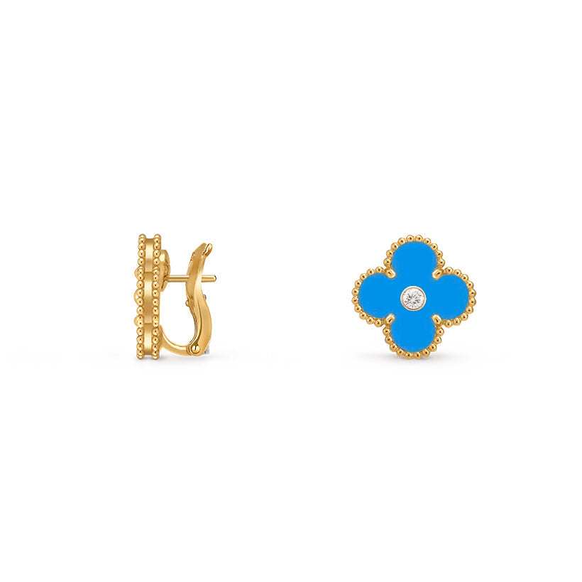 [Rani Jewelry]CLOVER 15MM MOP DIAMOND EARRINGS COLLECTION