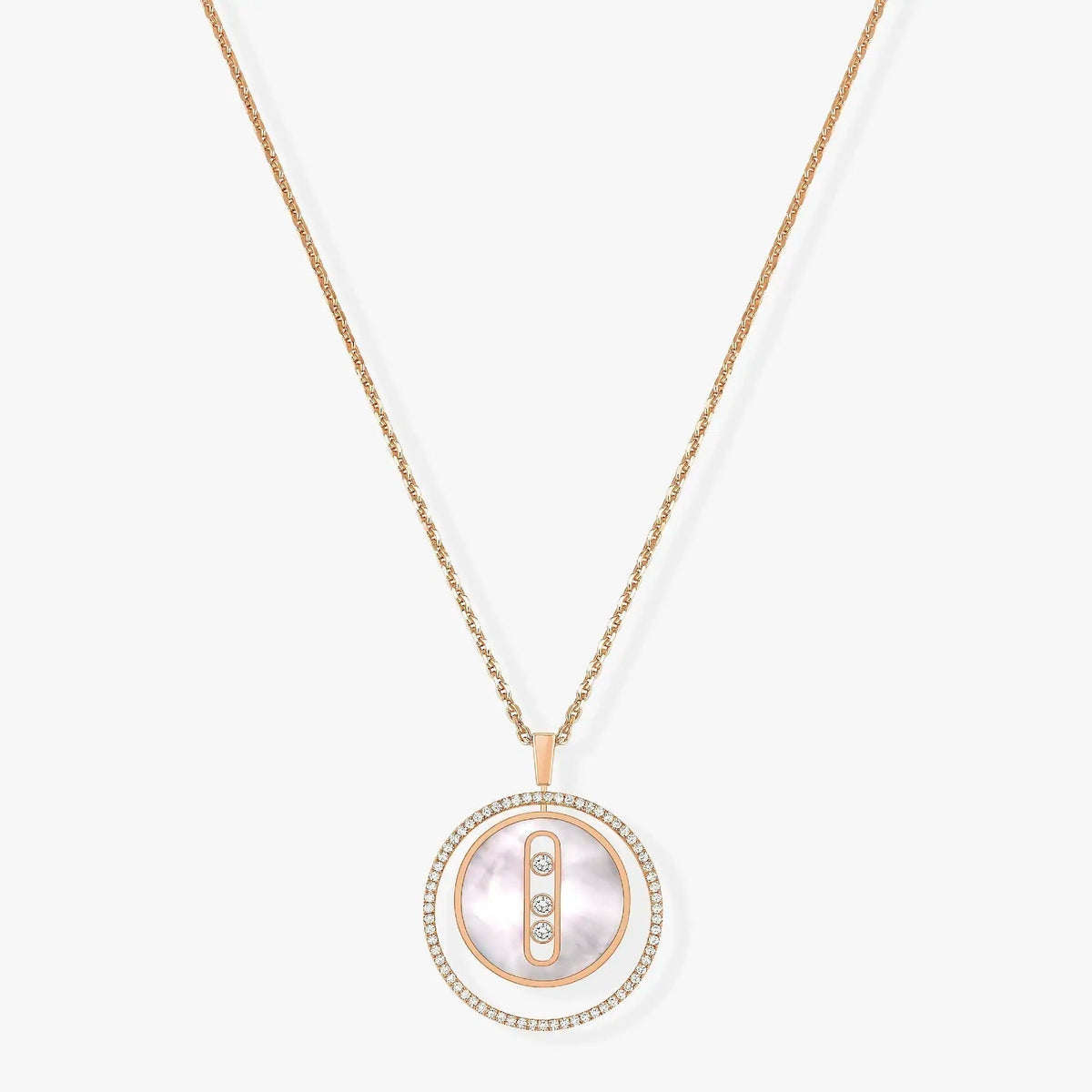 [Rani Jewelry]LUCKY MOVE MM NACRE BLANCHE DIAMOND NECKLACE