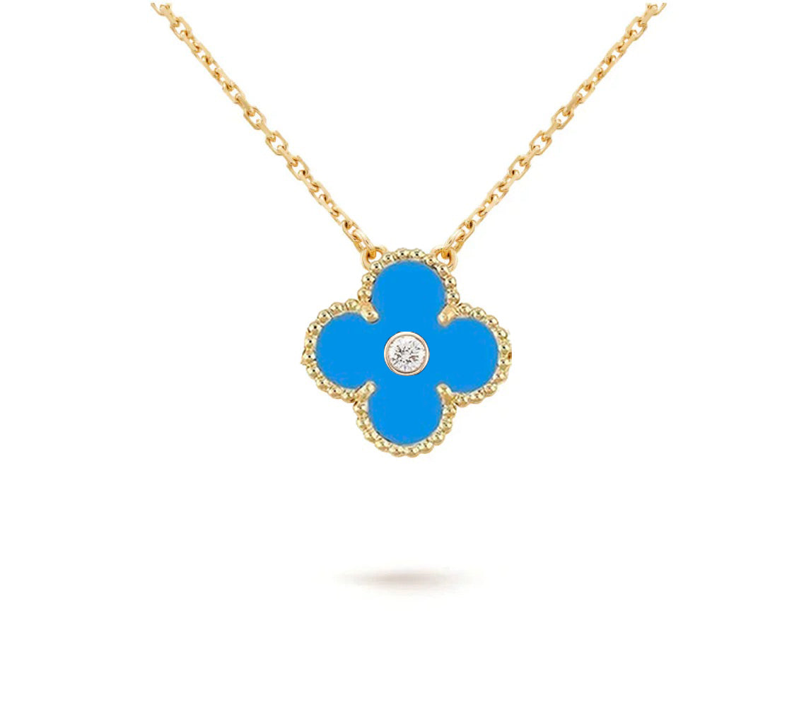 [Rani Jewelry]CLOVER 15MM DIAMOND SINGLE FLOWER NECKLACE COLLECTION
