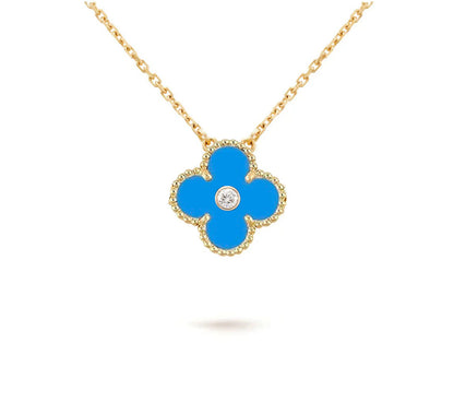 [Rani Jewelry]CLOVER 15MM DIAMOND SINGLE FLOWER NECKLACE COLLECTION