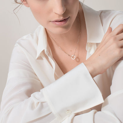 [Rani Jewelry] LOVE NECKLACE 16MM 2 DIAMONDS