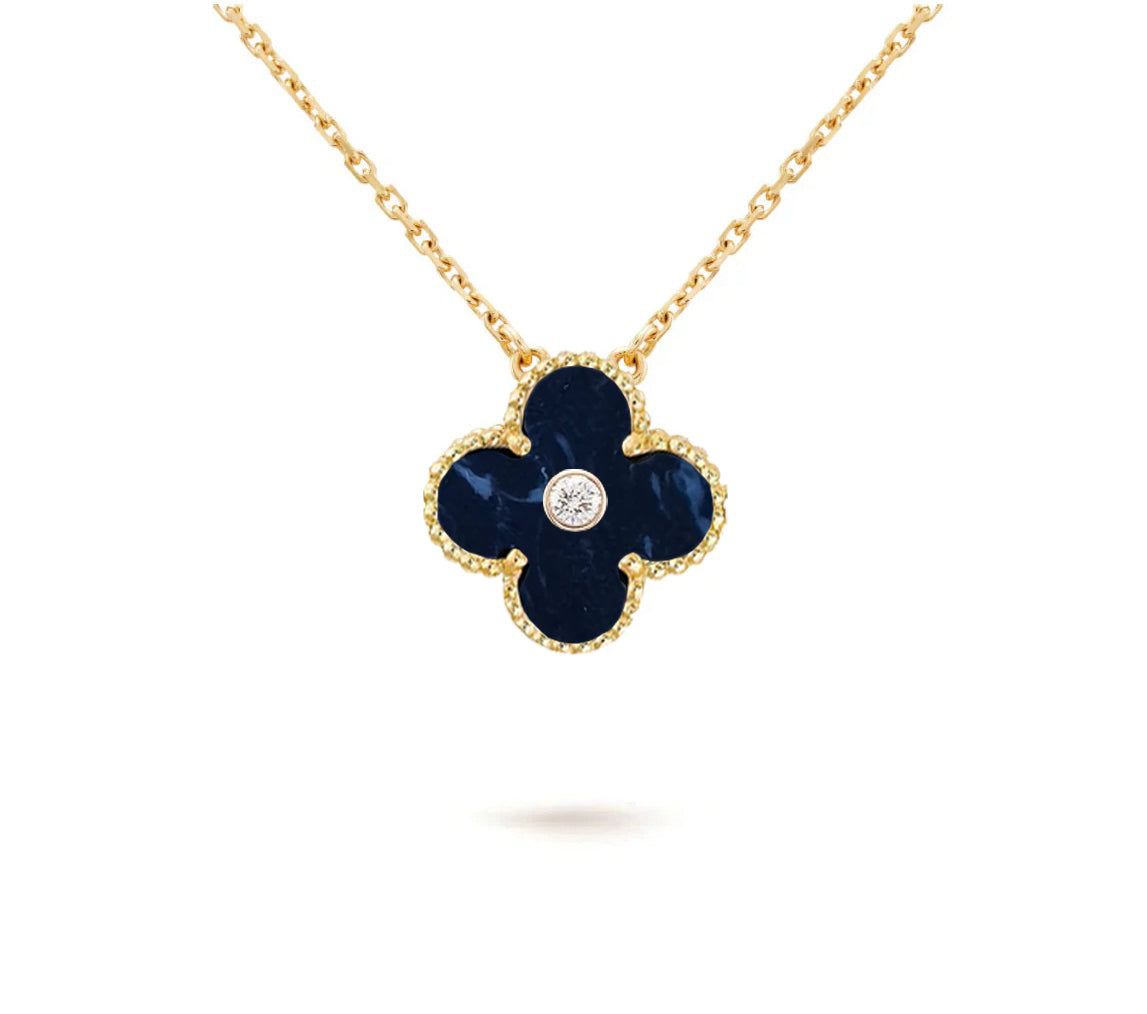 [Rani Jewelry]CLOVER 15MM DIAMOND SINGLE FLOWER NECKLACE COLLECTION
