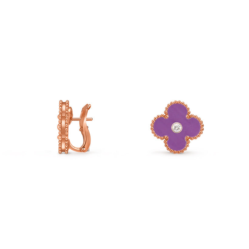 [Rani Jewelry]CLOVER 15MM MOP DIAMOND EARRINGS COLLECTION