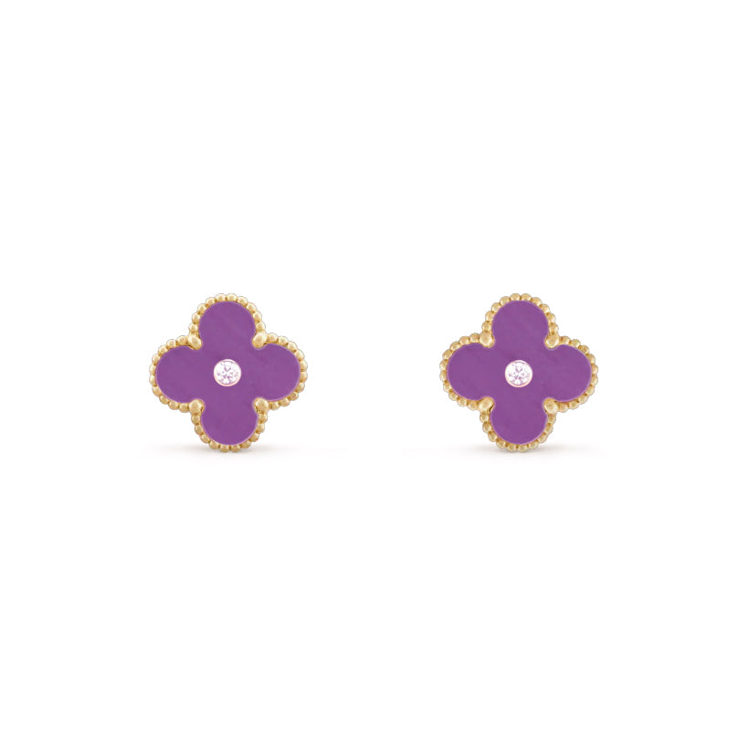 [Rani Jewelry]CLOVER  15MM DIAMOND EARRINGS COLLECTION