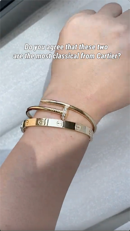 [Rani Jewelry] LOVE Classic & JUSTE Diamond Bracelet Stack Set