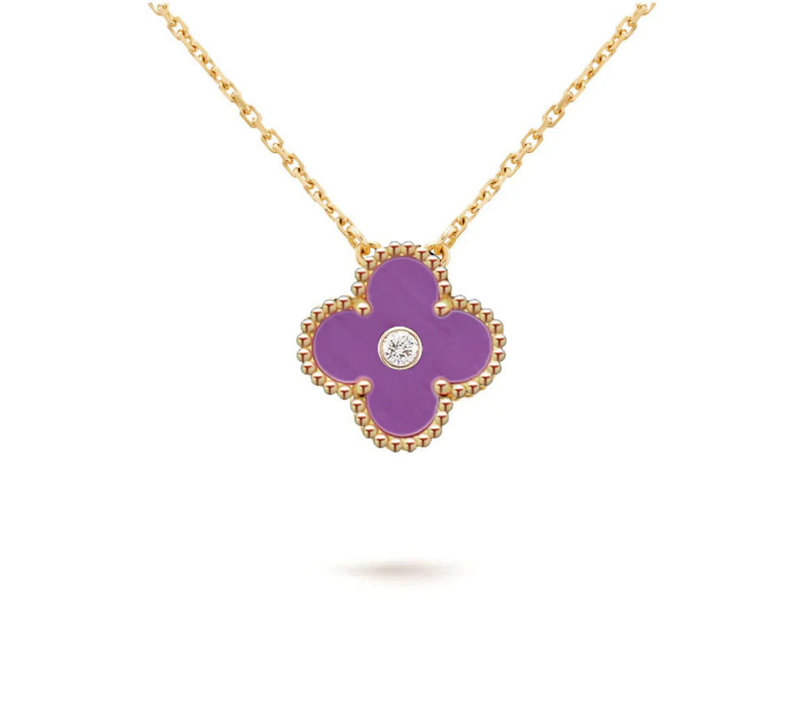 [Rani Jewelry]CLOVER 15MM DIAMOND SINGLE FLOWER NECKLACE COLLECTION