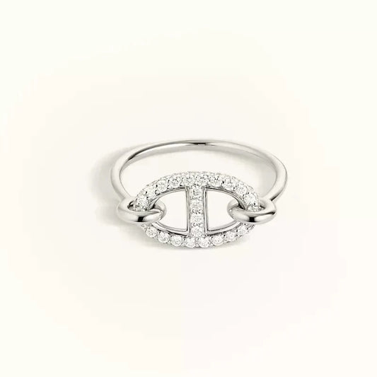 [Rani Jewelry]RONDE SMALL SILVER DIAMOND RING