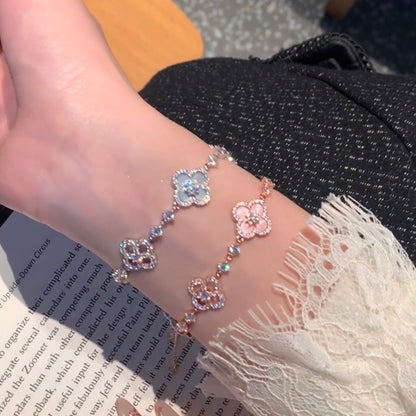 [Rani Jewelry]CLOVER 5 MOTIF PINK BLUE RED WHITE BRACELET