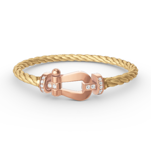 [Rani Jewelry]FORCE LARGE HORSESHOE HALF DIAMOND BRACELET ROSE GOLD