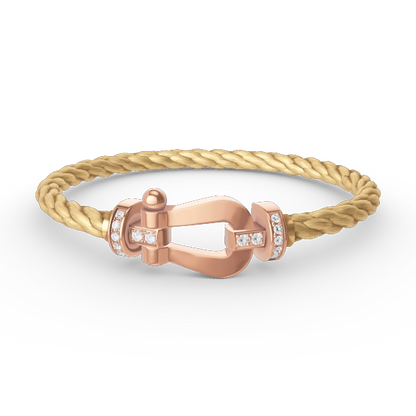 [Rani Jewelry]FORCE LARGE HORSESHOE HALF DIAMOND BRACELET ROSE GOLD