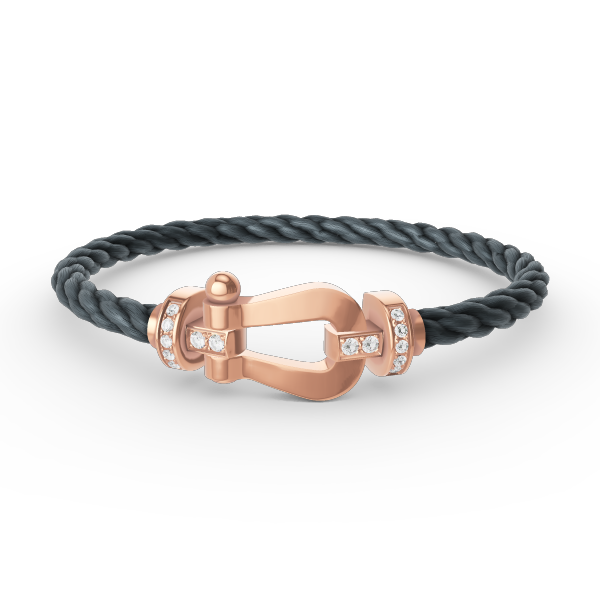 [Rani Jewelry]FORCE LARGE HORSESHOE HALF DIAMOND BRACELET ROSE GOLD