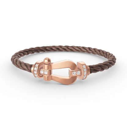 [Rani Jewelry]FORCE LARGE HORSESHOE HALF DIAMOND BRACELET ROSE GOLD