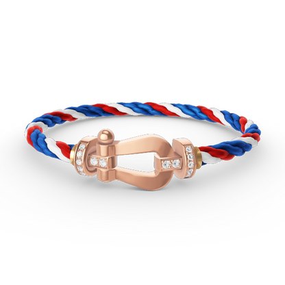 [Rani Jewelry]FORCE LARGE HORSESHOE HALF DIAMOND BRACELET ROSE GOLD