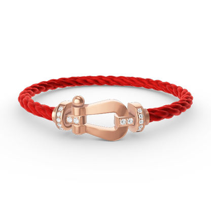 [Rani Jewelry]FORCE LARGE HORSESHOE HALF DIAMOND BRACELET ROSE GOLD