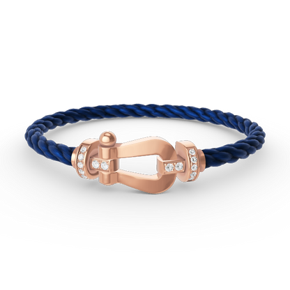 [Rani Jewelry]FORCE LARGE HORSESHOE HALF DIAMOND BRACELET ROSE GOLD