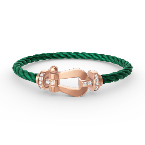 [Rani Jewelry]FORCE LARGE HORSESHOE HALF DIAMOND BRACELET ROSE GOLD
