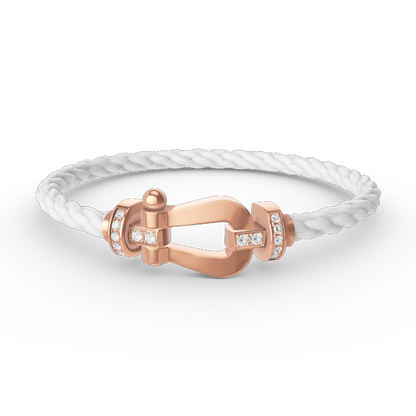 [Rani Jewelry]FORCE LARGE HORSESHOE HALF DIAMOND BRACELET ROSE GOLD
