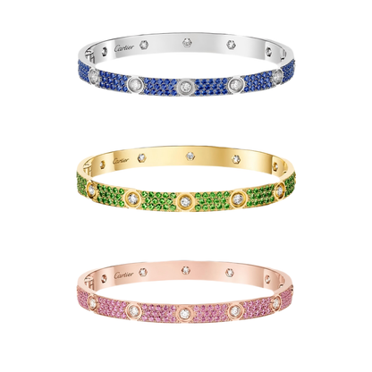 [Rani Jewelry]2026 PAVE GEMSTONE LOVE BRACELET 6.1MM 10 DIAMONDS