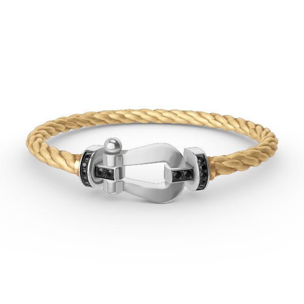 [Rani Jewelry]FORCE LARGE HORSESHOE BLACK DIAMOND BRACELET SILVER