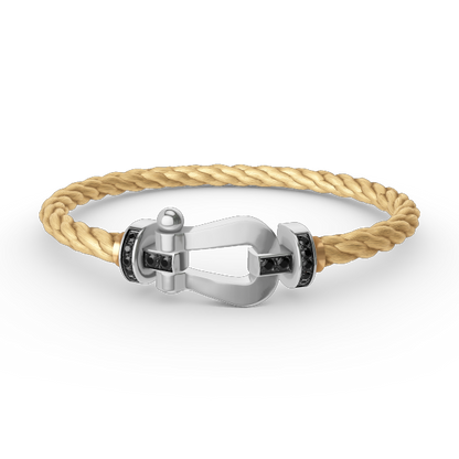 [Rani Jewelry]FORCE LARGE HORSESHOE BLACK DIAMOND BRACELET SILVER