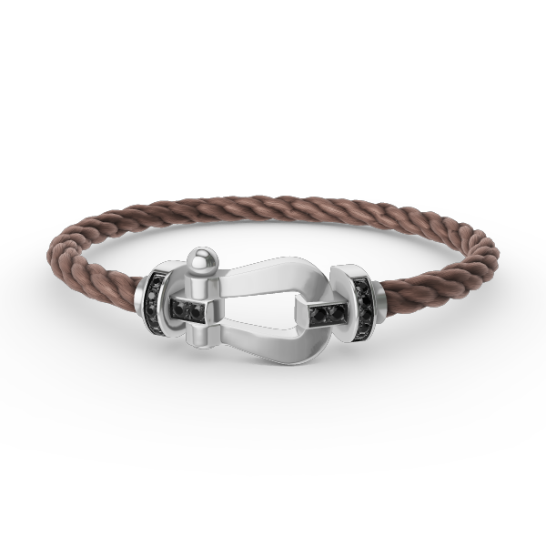 [Rani Jewelry]FORCE LARGE HORSESHOE BLACK DIAMOND BRACELET SILVER