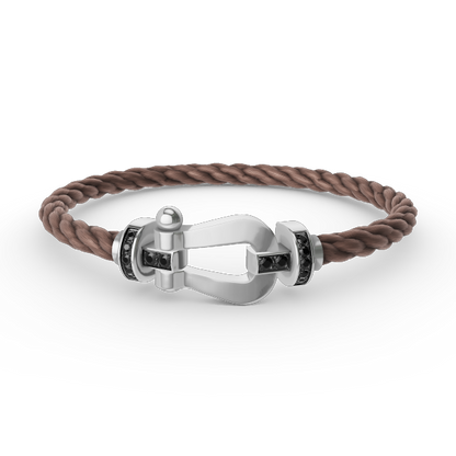 [Rani Jewelry]FORCE LARGE HORSESHOE BLACK DIAMOND BRACELET SILVER