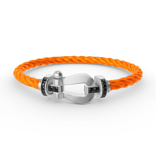 [Rani Jewelry]FORCE LARGE HORSESHOE BLACK DIAMOND BRACELET SILVER