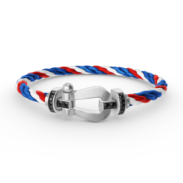 [Rani Jewelry]FORCE LARGE HORSESHOE BLACK DIAMOND BRACELET SILVER