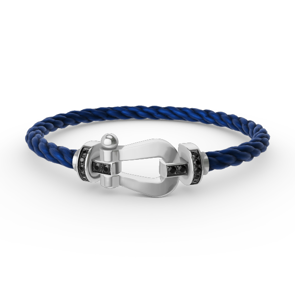 [Rani Jewelry]FORCE LARGE HORSESHOE BLACK DIAMOND BRACELET SILVER