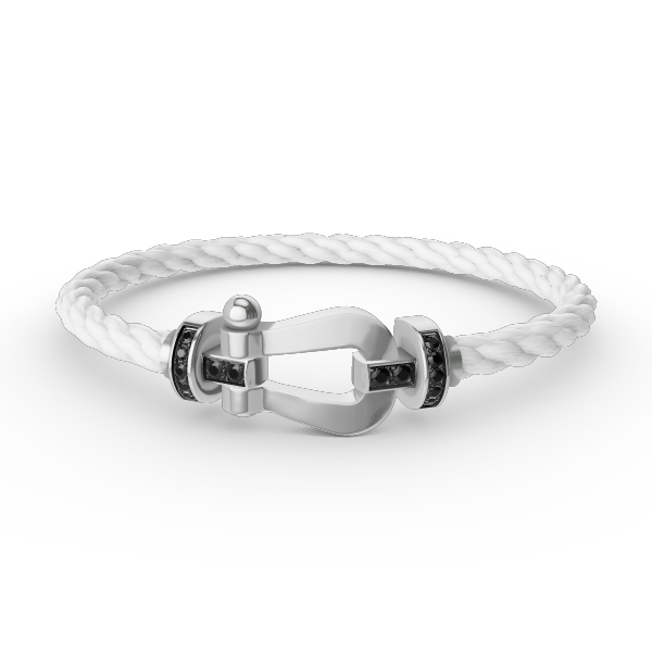[Rani Jewelry]FORCE LARGE HORSESHOE BLACK DIAMOND BRACELET SILVER