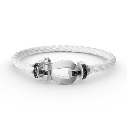 [Rani Jewelry]FORCE LARGE HORSESHOE BLACK DIAMOND BRACELET SILVER