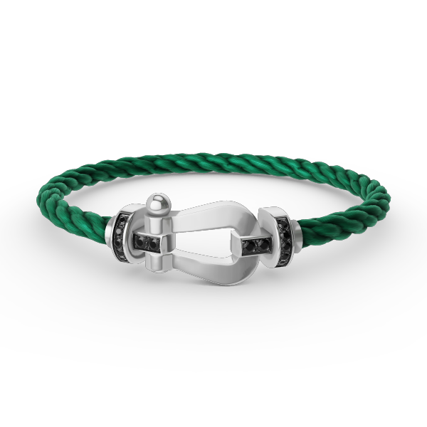 [Rani Jewelry]FORCE LARGE HORSESHOE BLACK DIAMOND BRACELET SILVER
