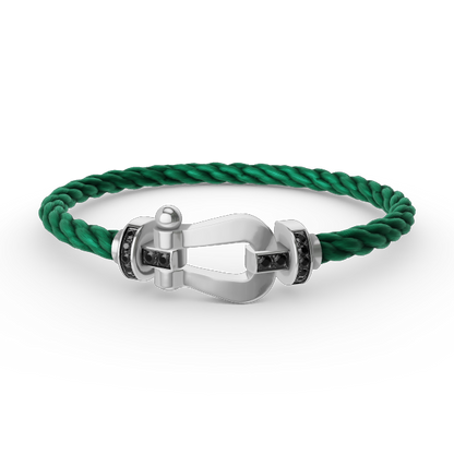 [Rani Jewelry]FORCE LARGE HORSESHOE BLACK DIAMOND BRACELET SILVER