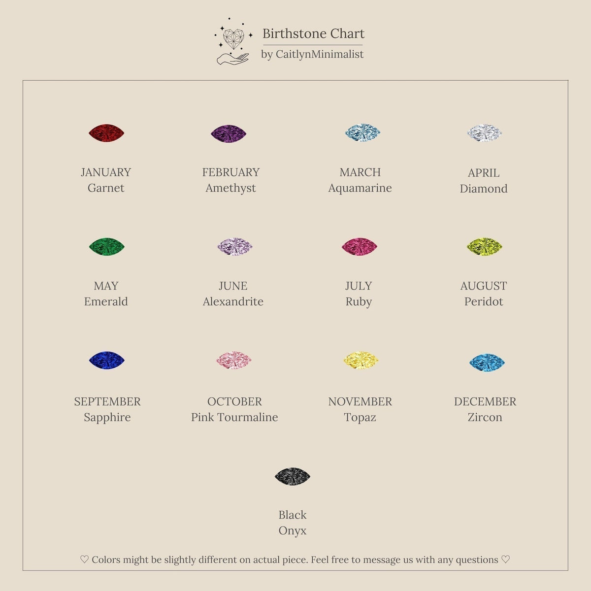 Marquise Birthstone & Pearl Necklace
