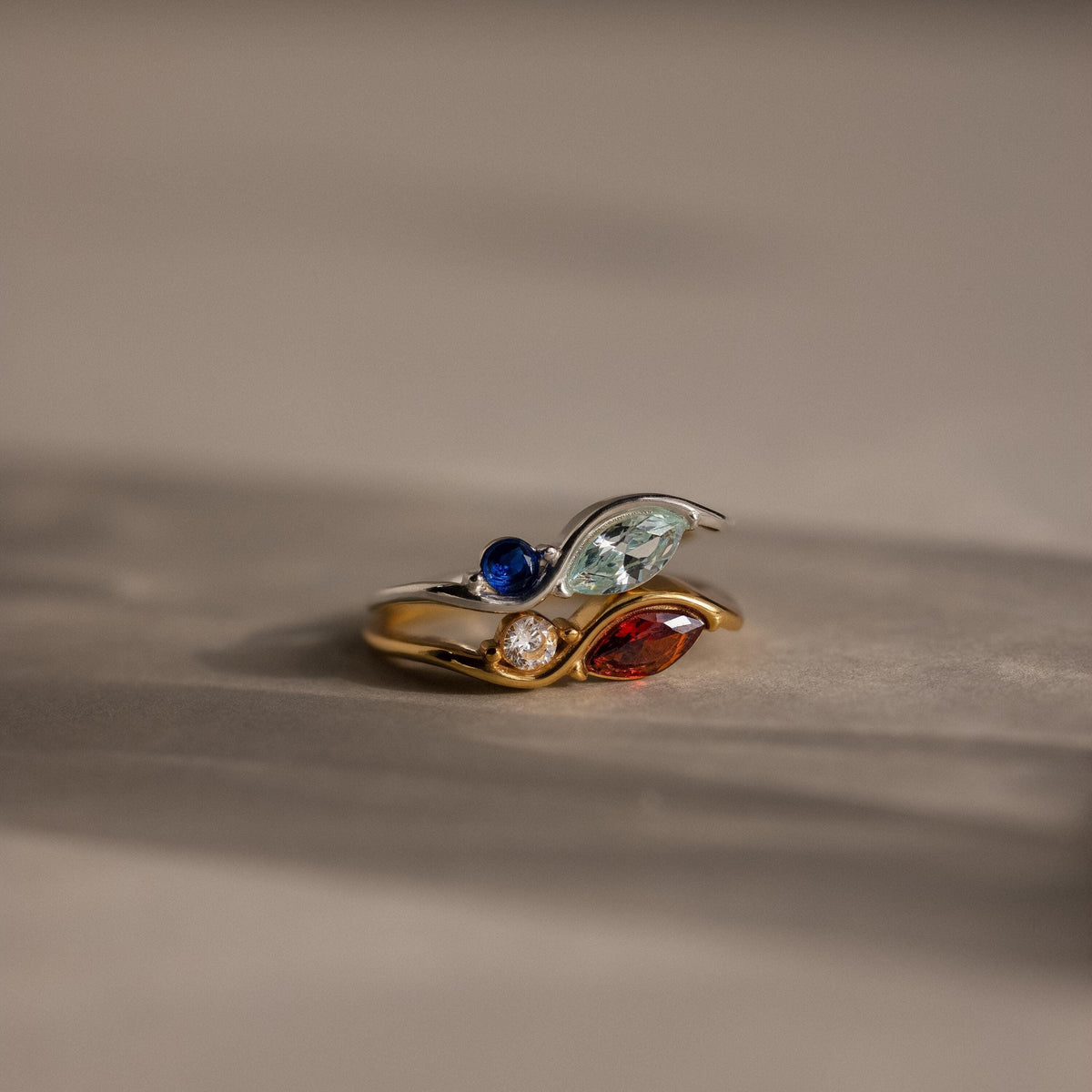 Toi et Moi Infinity Birthstone Ring