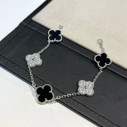 [Rani Jewelry] CLOVER 5 MOTIF ONYXS BRACELET COLLECTION