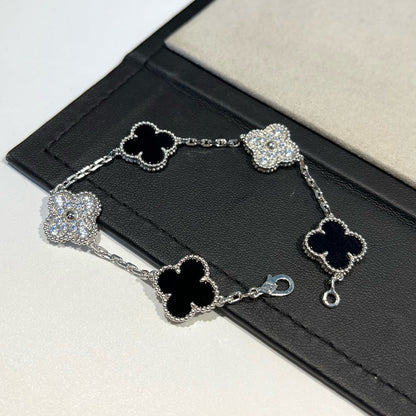 [Rani Jewelry] CLOVER 5 MOTIF ONYXS BRACELET COLLECTION