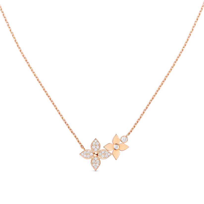 [Rani Jewelry]STAR BLOSSOM NECKLACE PINK GOLD DIAMONDS